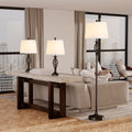 3 Piece Table Floor Lamp Set with Metal Pole