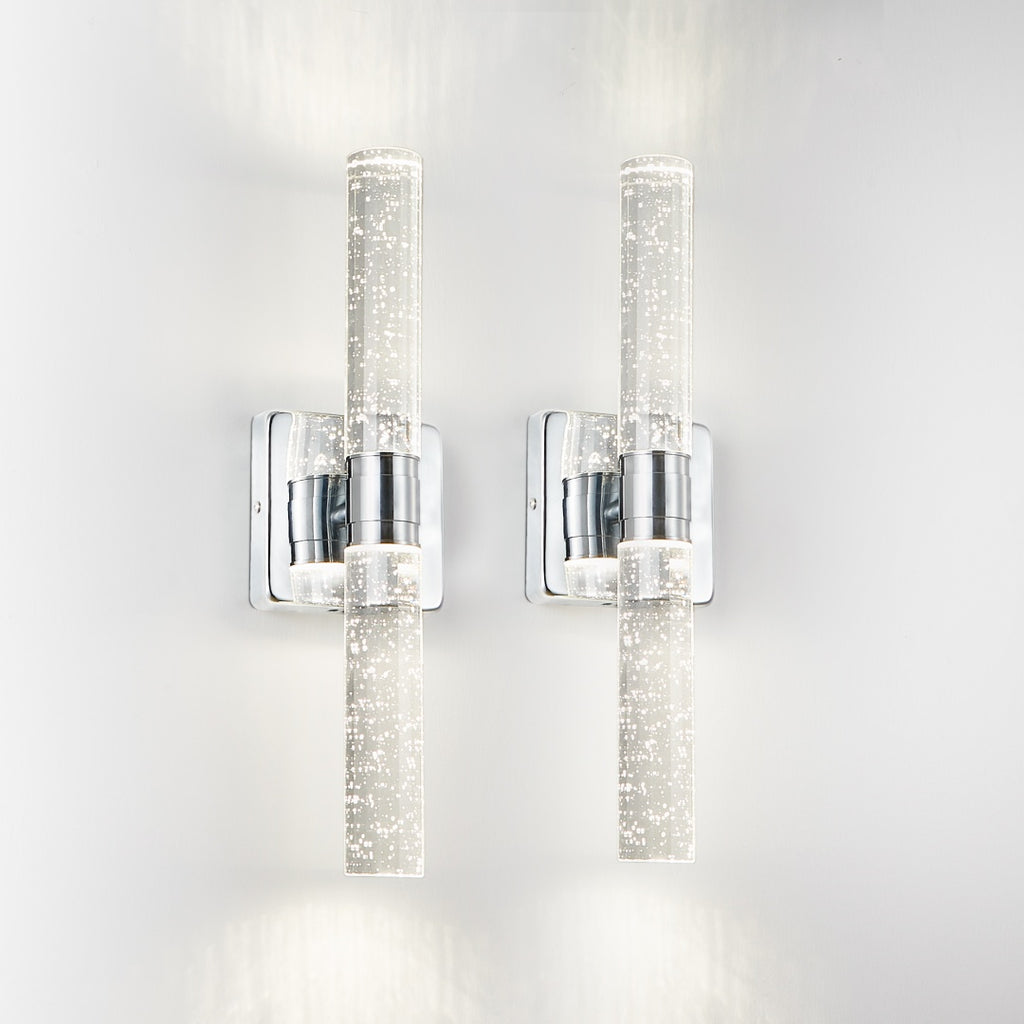 17in H Contemporary Crystal Wall Light