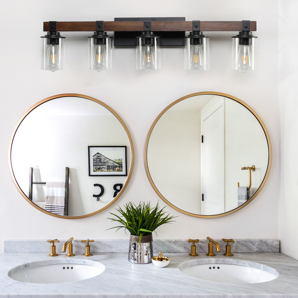 35 Rustic 5-Light Vanity Light