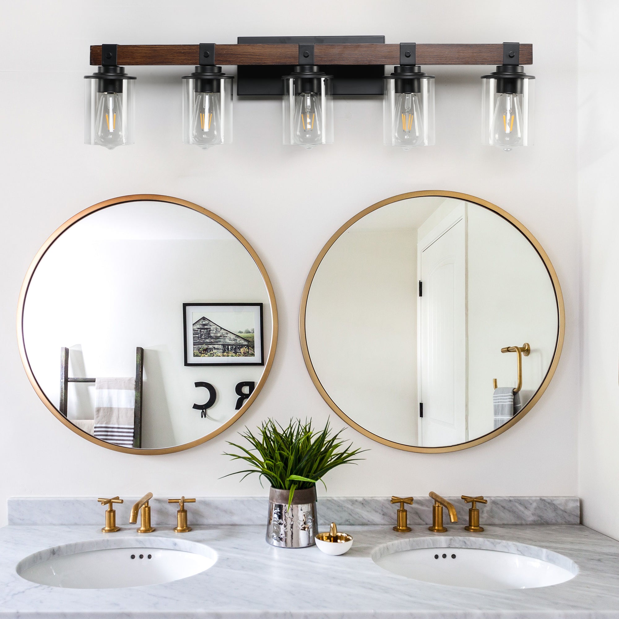 35 Rustic 5-Light Vanity Light