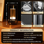 2pcs Portable Touch Control Table Lamp With 5000mAh Battery
