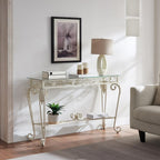 Tempered Glass Console Table White | Two-Tier Design