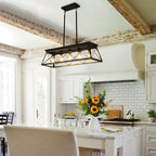 Modern Farmhouse Chandelier | Rectangular Ceiling Light
