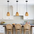 7inch Set Of 3 Rustic Hemp Rope Pendant Light