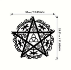 Pentagram Triple Moon Iron Wall Art Unique Metal Decor Sculpture Trend