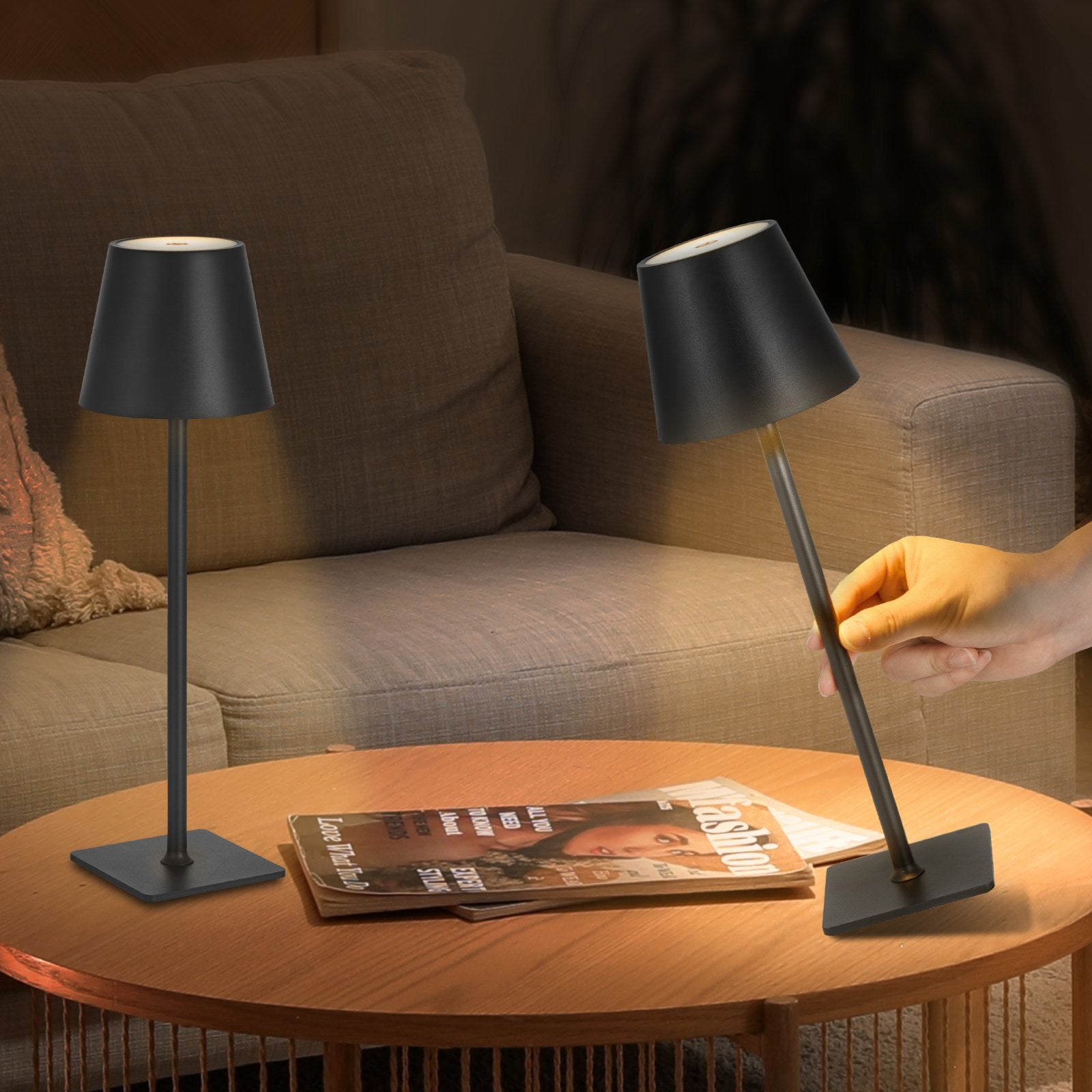 Cordless Table Lamp 2-Pack 5200mAh Built-in Rechargeable Battery Desk