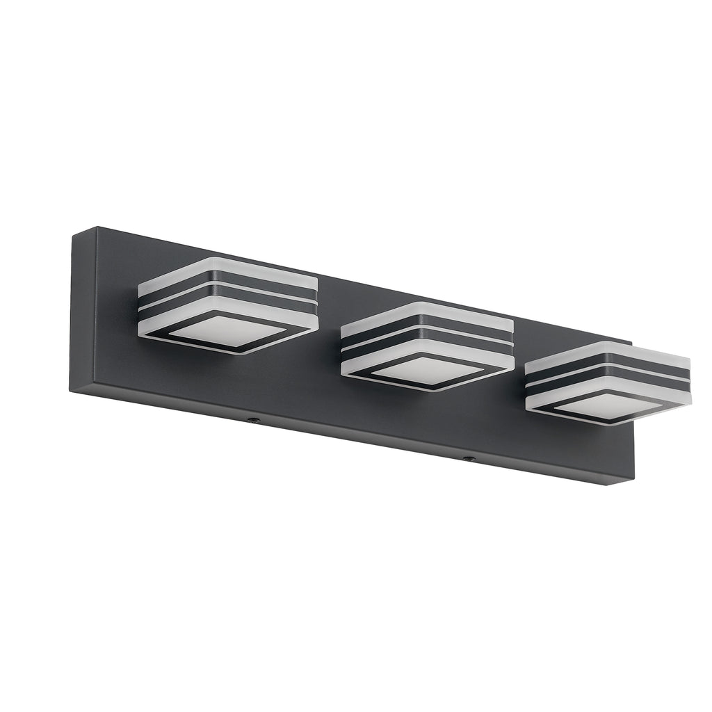 Matte Black Vanity Light Fixtures 3 Lights Up And Down LED Modern Bath
