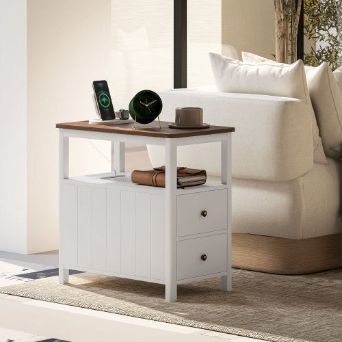 Modern USB End Table | Narrow Design