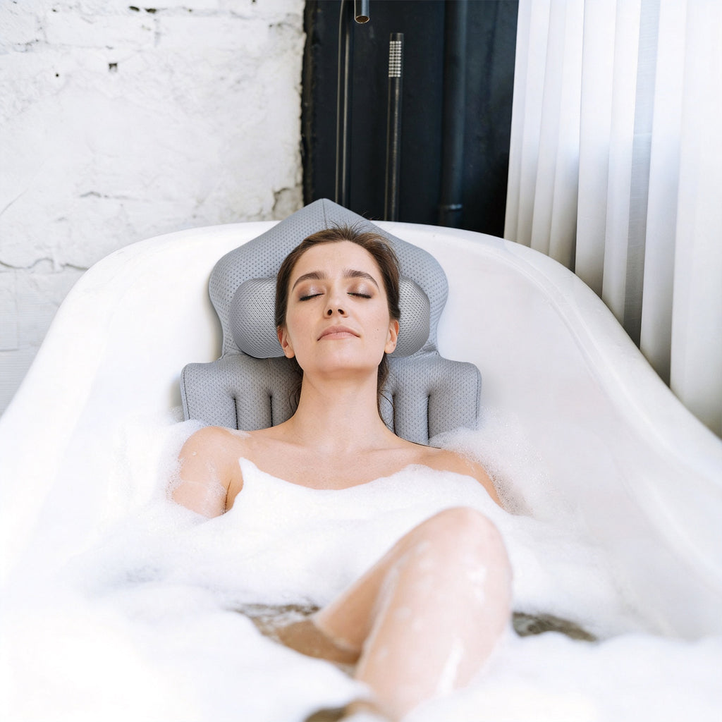 1Pc Full Body Bath Pillow With Headrest Lumbar Support Quick-Drying Ba