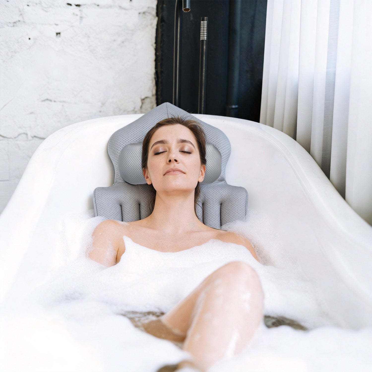 1Pc Full Body Bath Pillow With Headrest Lumbar Support Quick-Drying Ba