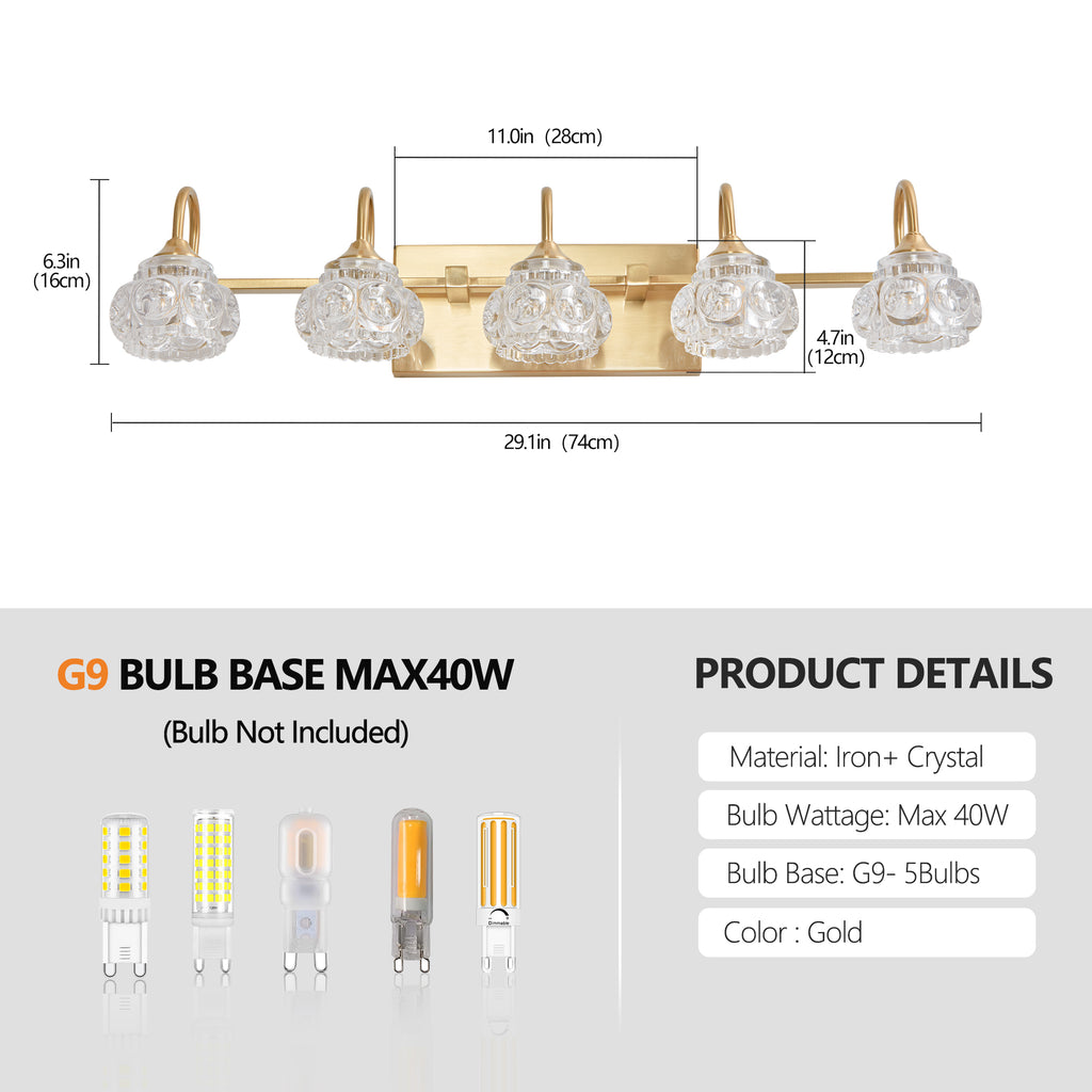 29 Modern Crystal Bathroom Vanity Light