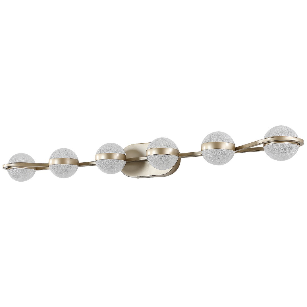43in Gold Minimalist LED Bathroom Vanity Light With Crystal Sand Acryl