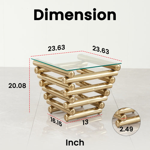 Modern Stainless Steel End Table | Square Modern Design