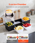 Chilled Condiment Server 4 Compartment Cold Serving Tray With Lid For