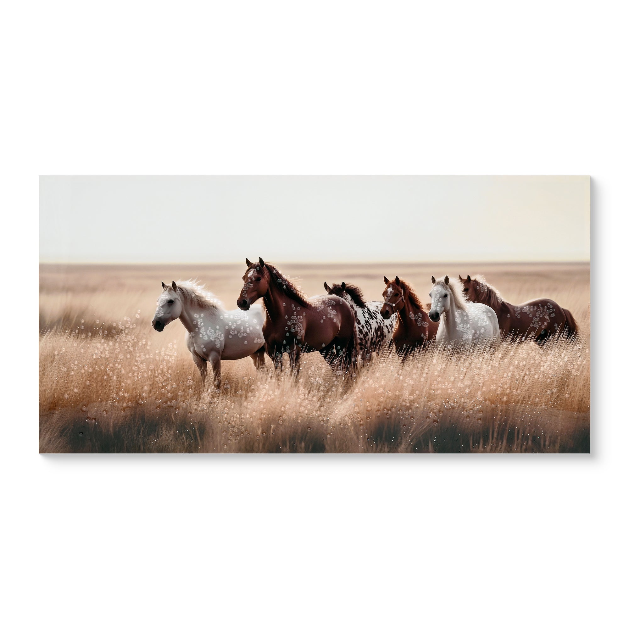 Cozy Country Rustic Horses Wall Art Decor Western Farm Equine Canvas P