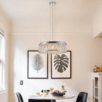 Modern Crystal Chandelier 19 Inches Aluminum Iron Round Ceiling Light