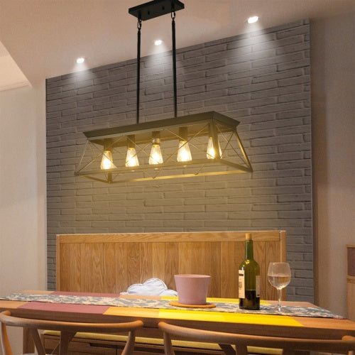 Modern Farmhouse Chandelier | Rectangular Ceiling Light
