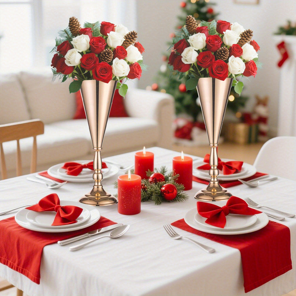 10 Pcs Golden Vase Flower Wedding Centerpieces