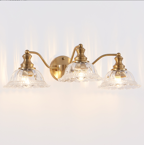 24 Inch 3-Light Vintage Bathroom Wall Sconce - Elegant Golden Metal An