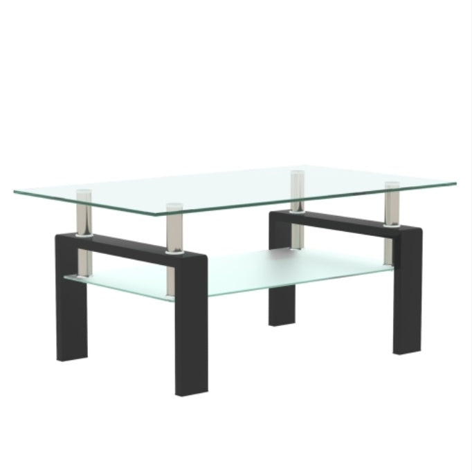 Rectangular Glass Coffee Table | 2-Layer Structure