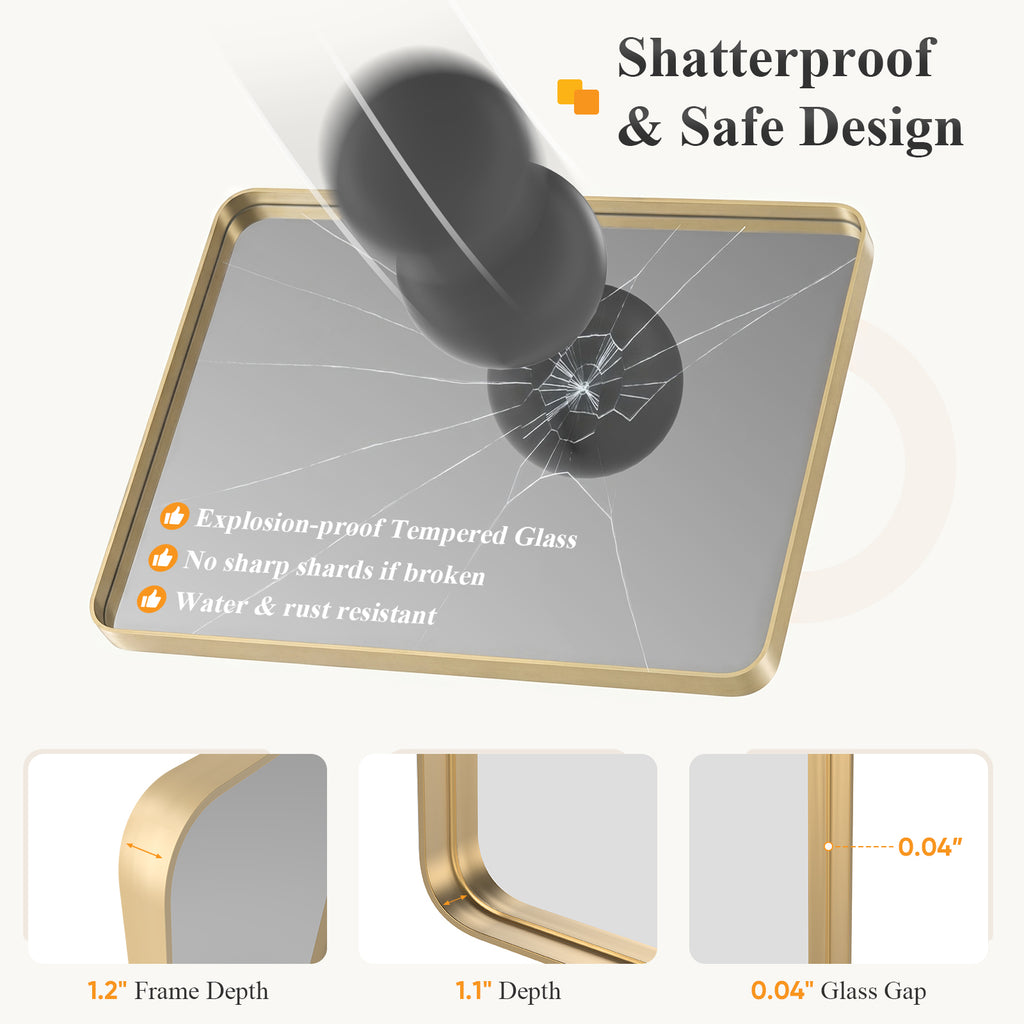 Wall Mirror With Rectangular Metal Frame