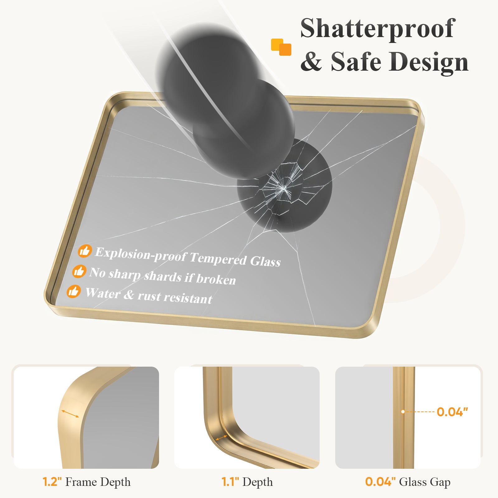 Wall Mirror With Rectangular Metal Frame
