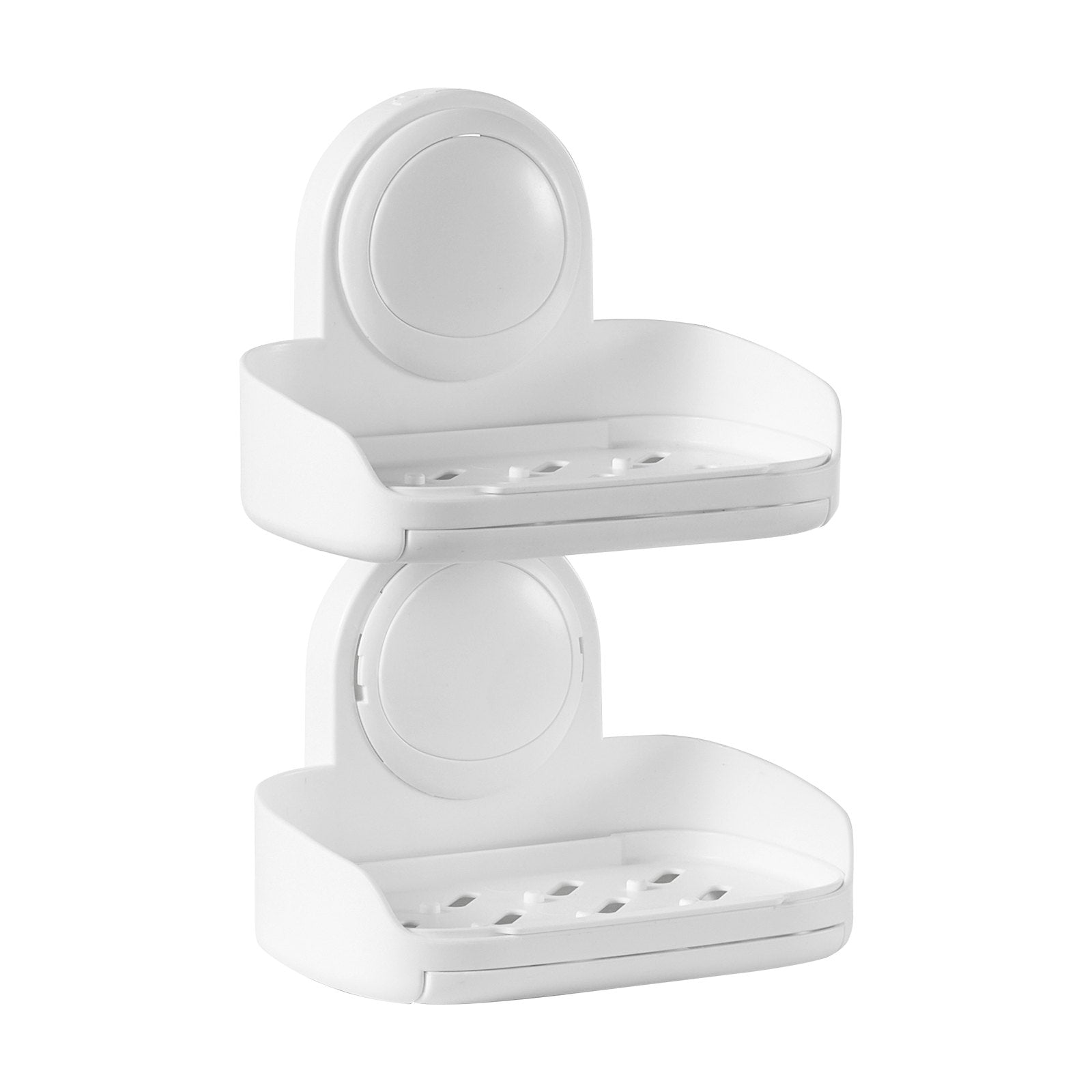 Suction Cup Soap Dish With Double Layer Holder With Drain Tray For Sho