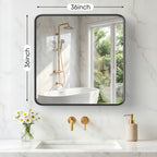 Wall Mirror With Rectangular Metal Frame
