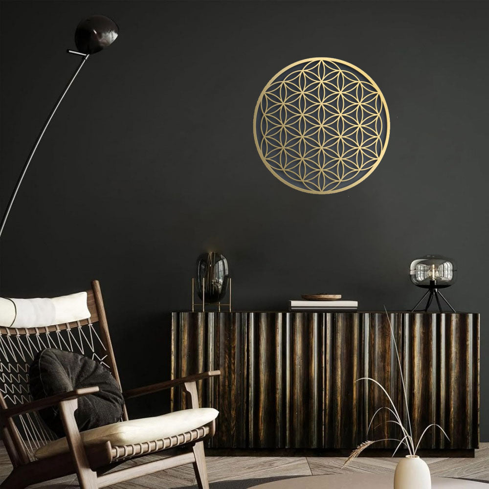 Zen Lotus Metal Wall Art Boho Chic Floral Hanging For Living Room Bedr