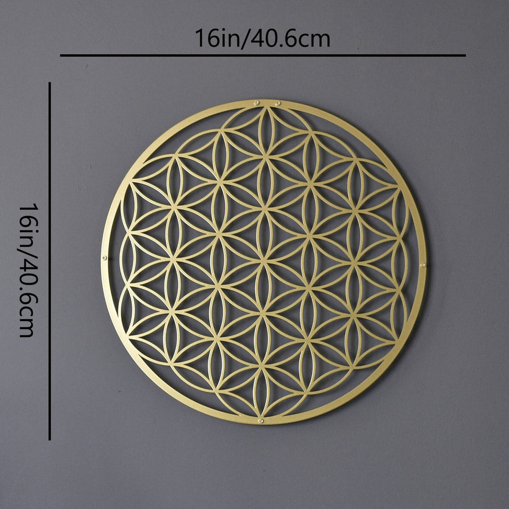 Zen Lotus Metal Wall Art Boho Chic Floral Hanging For Living Room Bedr
