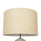Aurora Ribbed Glass Lamp Base Clear Table Lamp Large Linen Shade