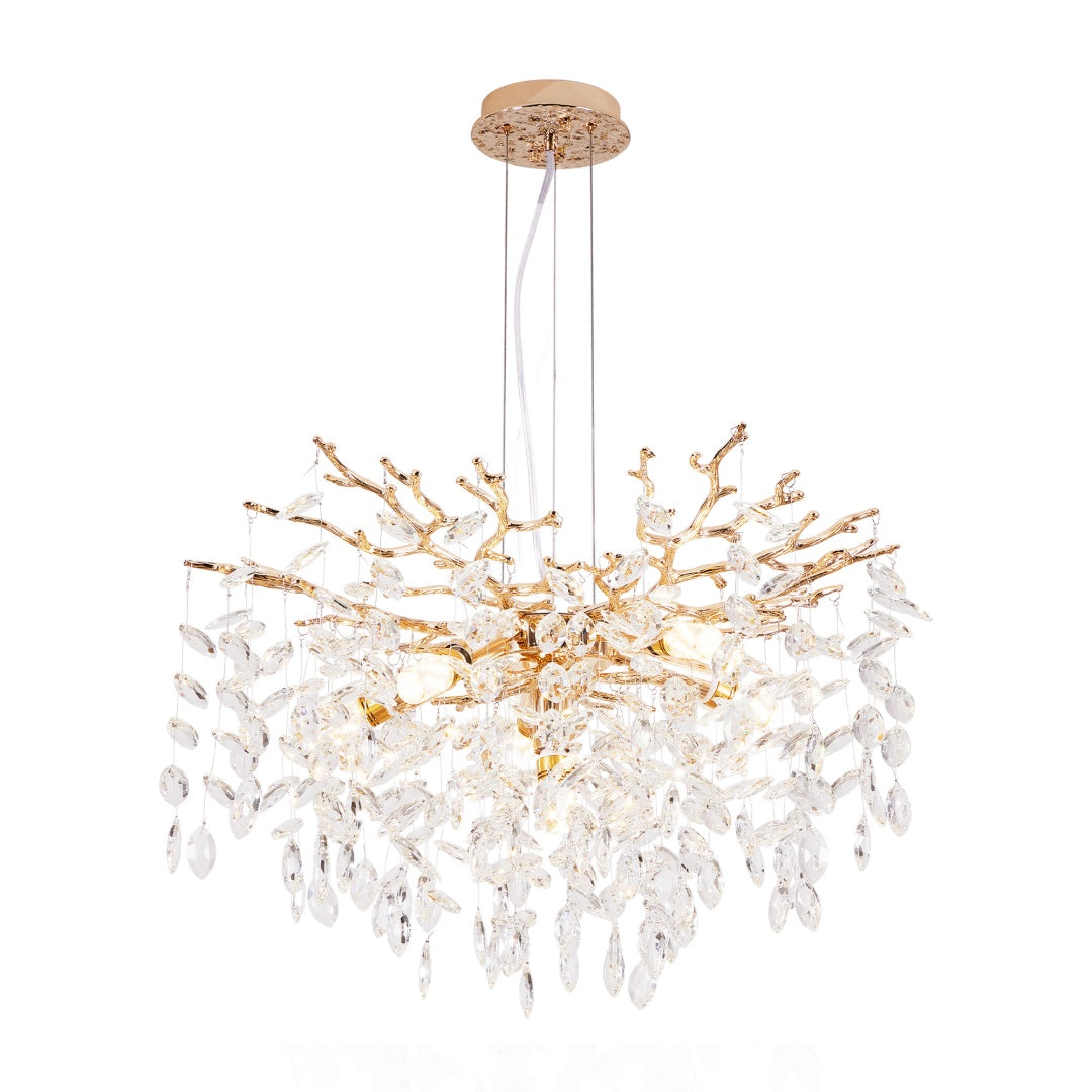 Modern Tree Branch Crystal Chandelier Luxury Gold Crystal Pendant Ligh