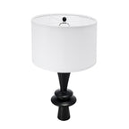 D15x26.7 Black Aluminum Table Lamp With Two Varying Round Accents And