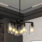 Modern Farmhouse Chandelier, 6-Light Matte Black