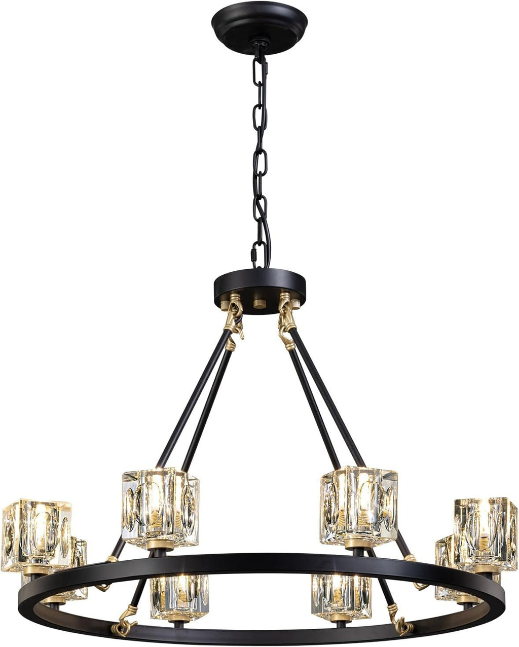 Black Farmhouse  Chandelier | Wagon Wheel Design