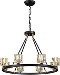 Black Farmhouse  Chandelier | Wagon Wheel Design