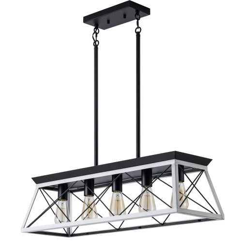 Elegant Farmhouse Dining Chandelier | 5-Lamp Set
