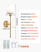 Battery Operated Wall Sconce Set Of 2 Wireless Wall Lights With Remote