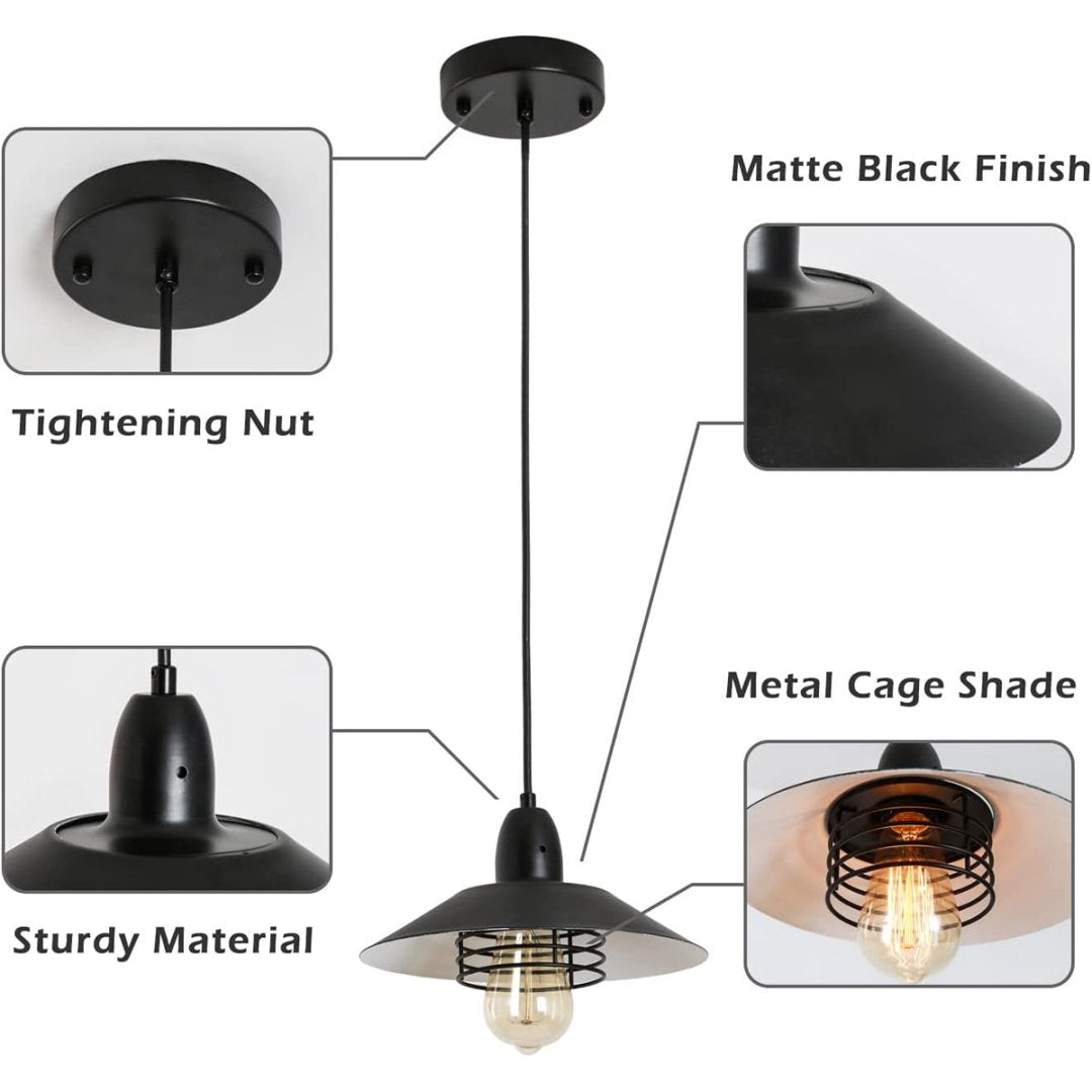 Farmhouse Vintage Pendant Light Black Fixture Pendant Lights With Spri