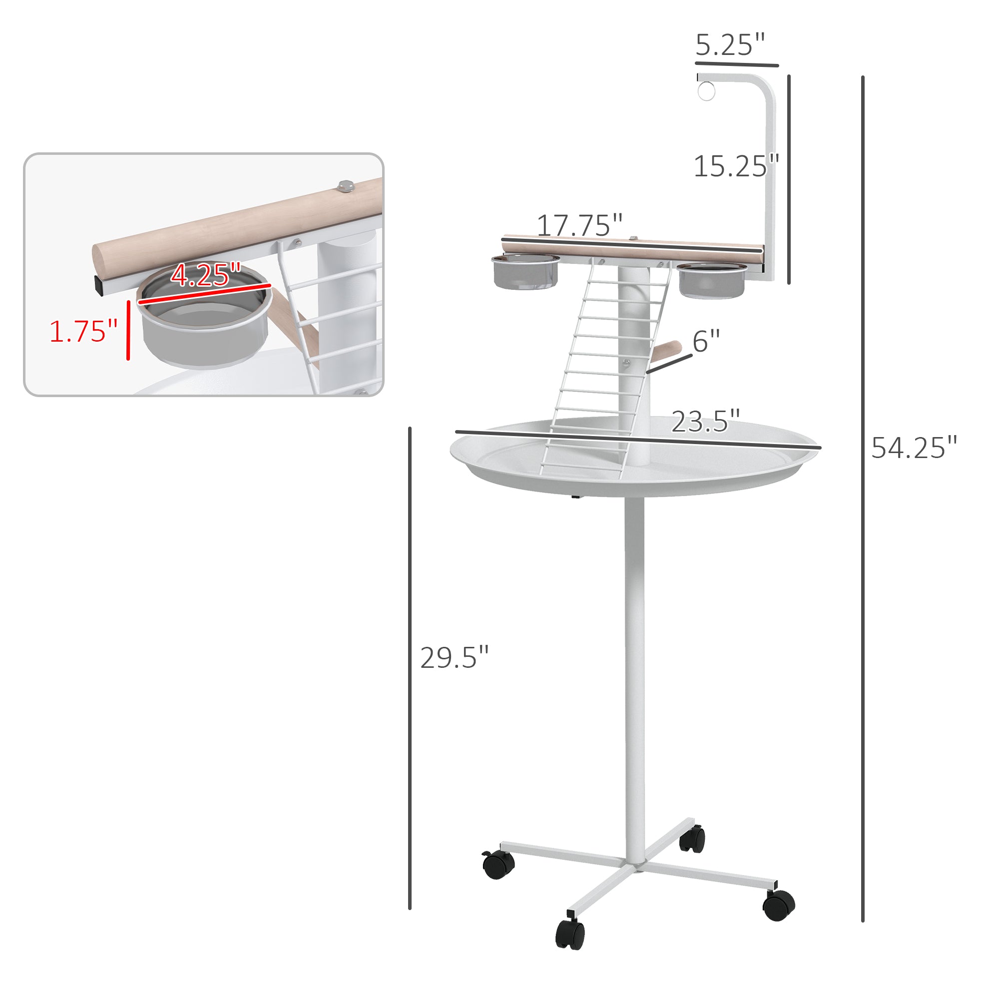 Bird Stand with Wheels