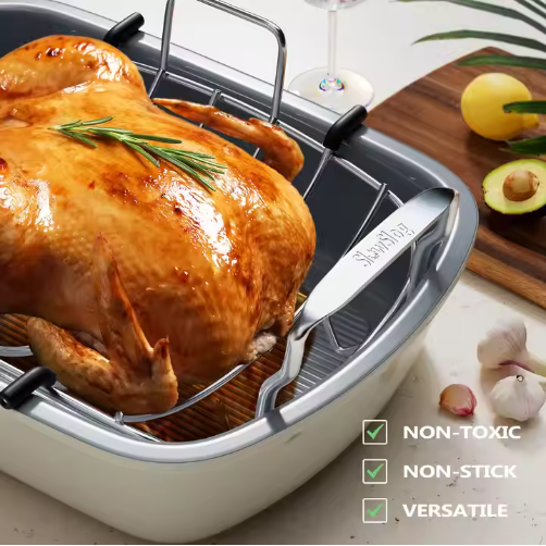High-Temperature Resistant Chicken Roasting Pan Heat-Resistant Fried C