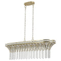 Modern Champagne Gold  Chandelier | Oval Crystal Design