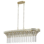Modern Champagne Gold  Chandelier | Oval Crystal Design