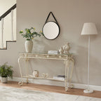 Tempered Glass Console Table White | Two-Tier Design