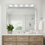 37 Modern 5-Light LED Vanity Light Fixture - Chrome Finish With Acryli