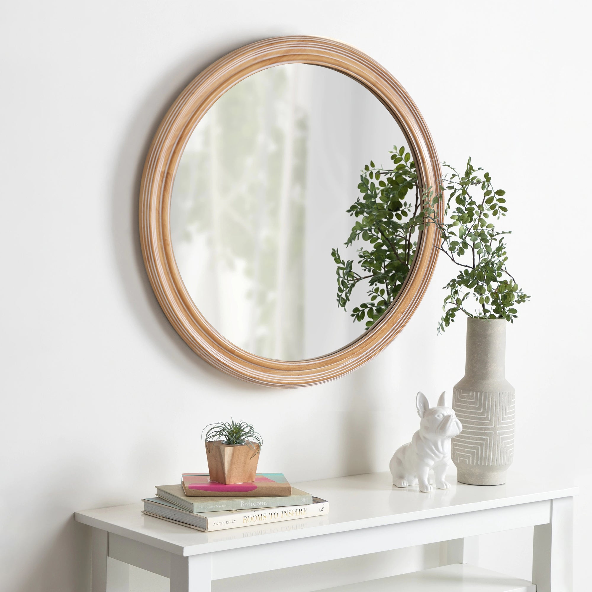 27.5 Inches Round Wall Mirror For Bathroom Vanity