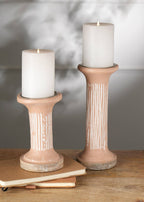 Brown EcoMix Pillar Tall Candle Holder -Sustainable Candle Stand For E