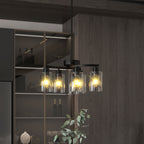 Modern Farmhouse Chandelier, 6-Light Matte Black