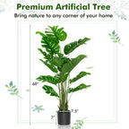 5 Feet Artificial Tree Faux Monstera Deliciosa Plant For Home Indoor A