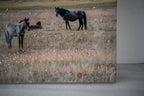 Horse Framed Wall Art Decor Country Western Farmhouse Wood Painting Vi